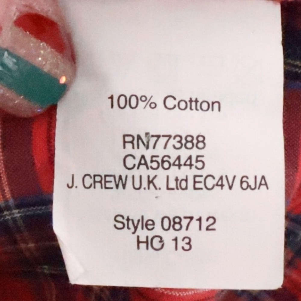 J Crew Red Blue Plaid‎ Popover Tunic Top Womens Western Country Preppy  Size 4 - Picture 4 of 10